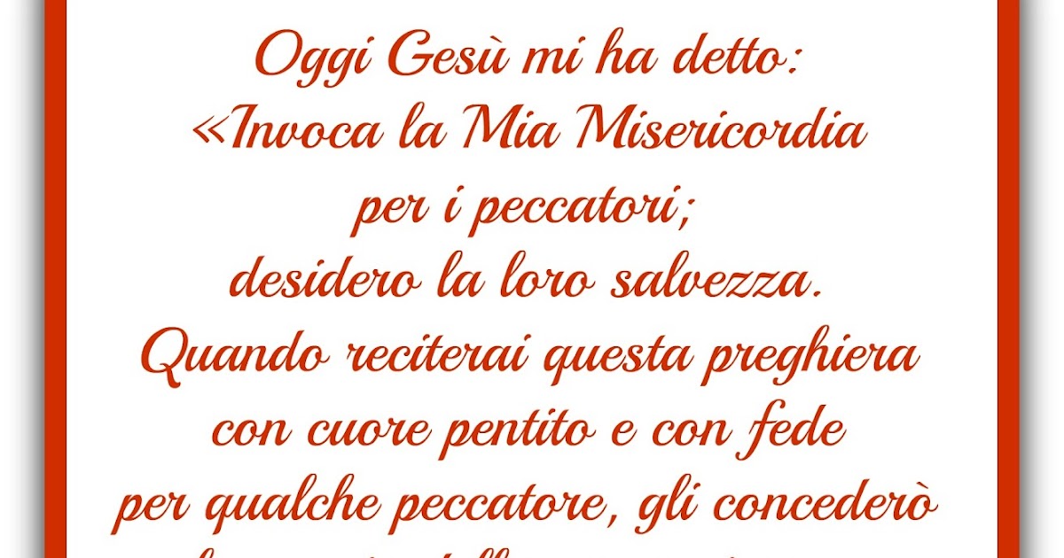 Preghiera Gesù Confido In Te “Gesù, confido in Te!”: LA PREGHIERA "O SANGUE E ACQUA"