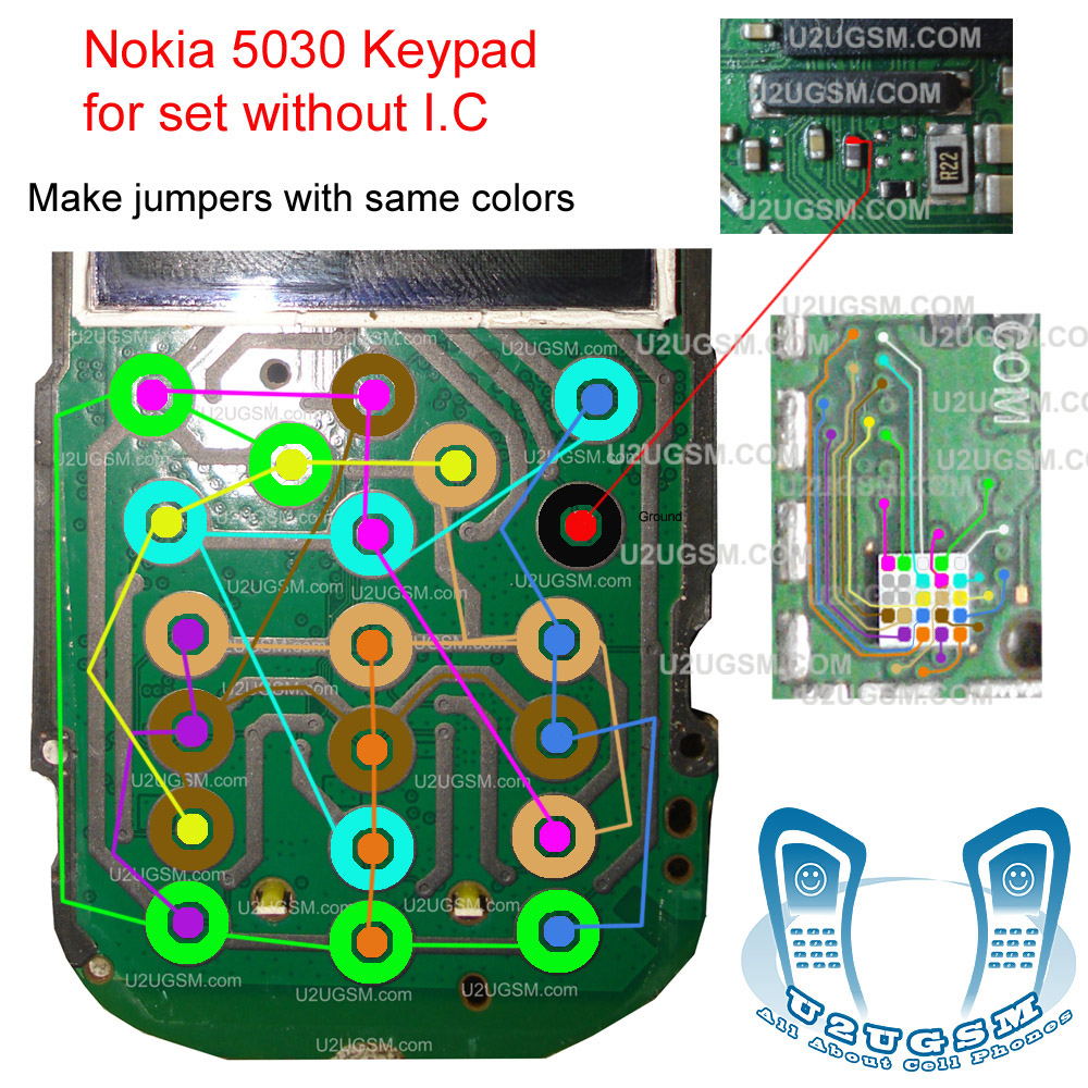 Nokia 5030 keypad ways with ic jumper solution 100% tested track path