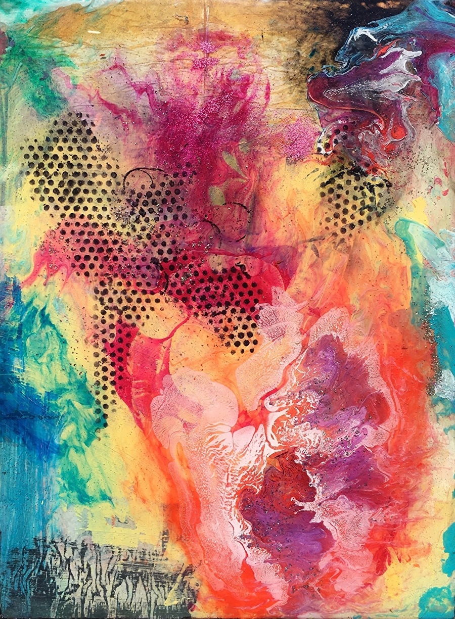 Mixed Media Artists International Contemporary Mixed Media Abstract Expressionist Painting