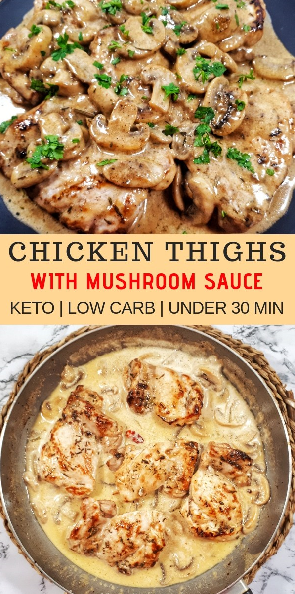Keto Chicken Tighs with Mushrooms Sauce Trending Recipes