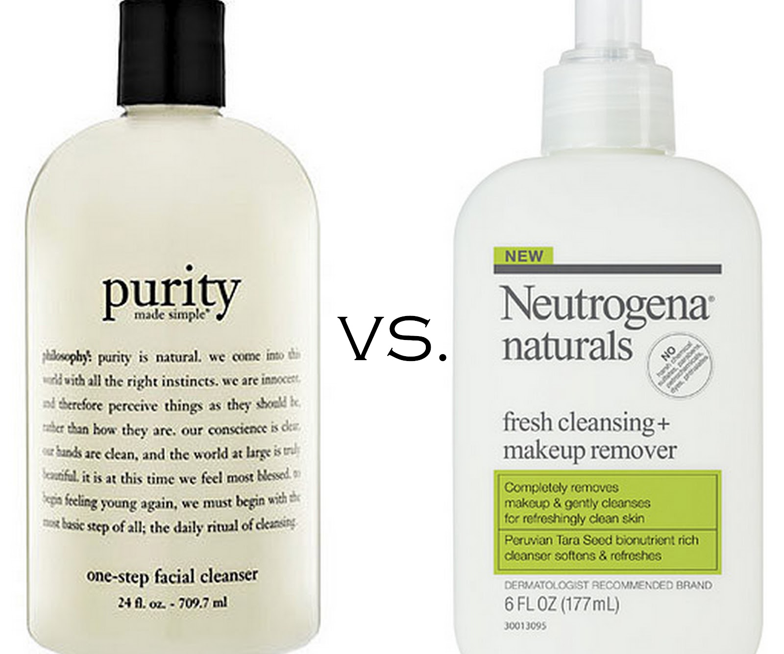 SKINCARE Philosophy Purity vs. Neutrogena Naturals Cleanser + Remover