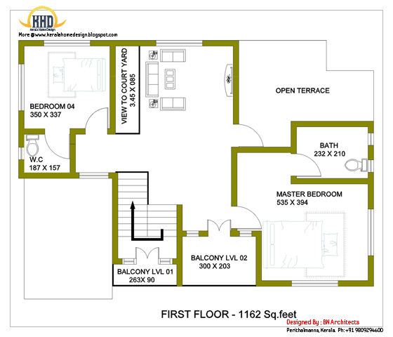 2 storey house first floor plan - 232 Sq. M (2492 Sq. Feet) - February 2012