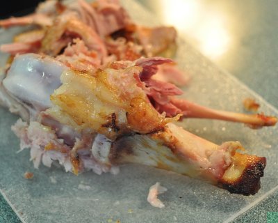 Leftover ham bone for making Ham & Beans♥ KitchenParade.com, an easy, one-pot supper.