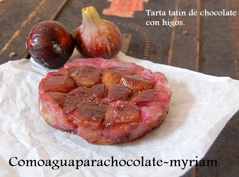 Tarta tatin de chocolate con higos