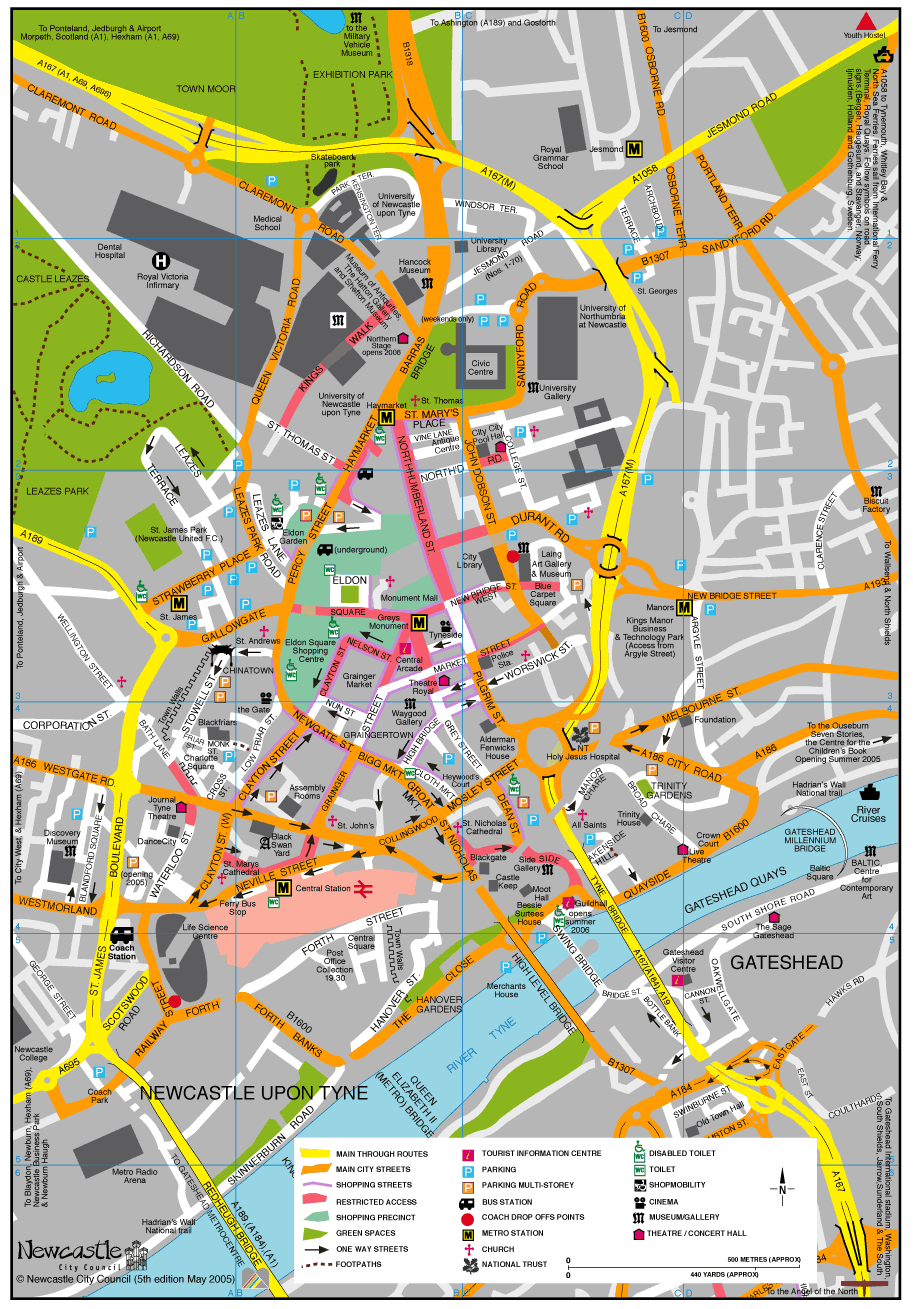 Map Of Newcastle Uk 