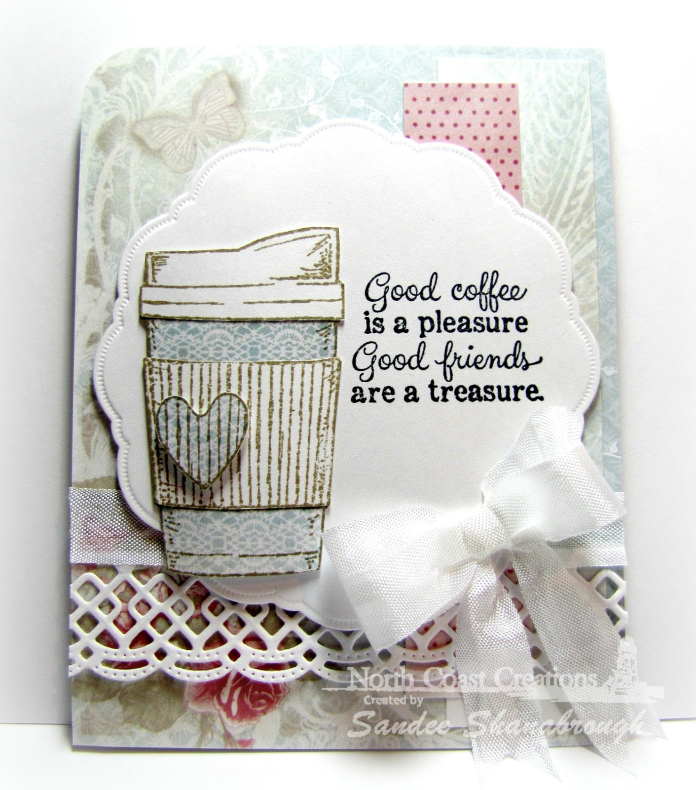 Stamps - North Coast Creations Warm My Heart, Our Daily Bread Designs Shabby Rose Paper Collection, ODBD Custom Doily Dies, ODBD Custom Beautiful Border Dies