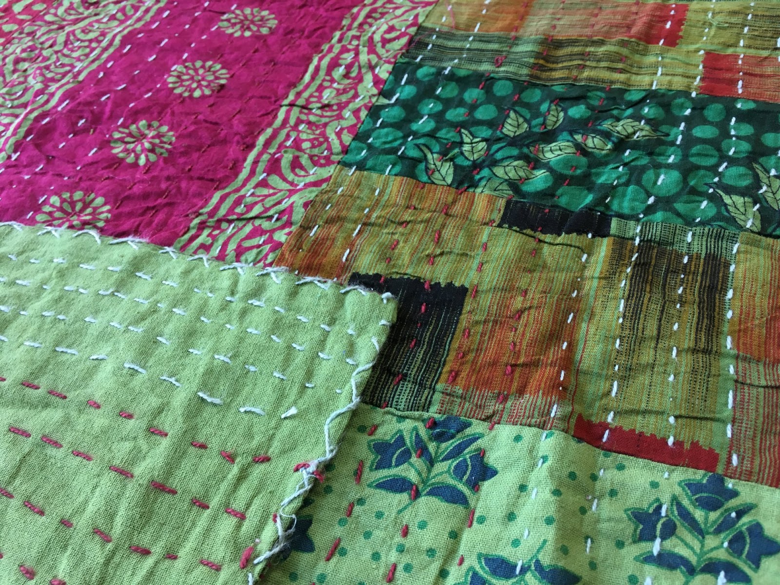 Creates Sew Slow Vogue 8430 MT Green/Pink Kantha Jacket