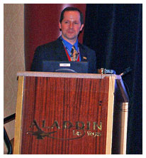 Dr. Barr lectures to dentists in Las Vegas.