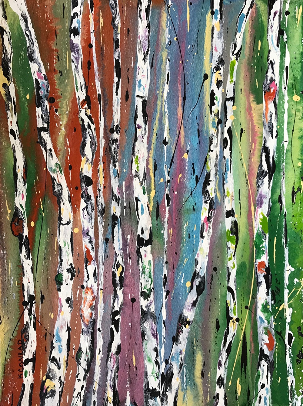 Kimberly Conrad Daily Paintings Aspen Tree Painting, Colorado Aspens