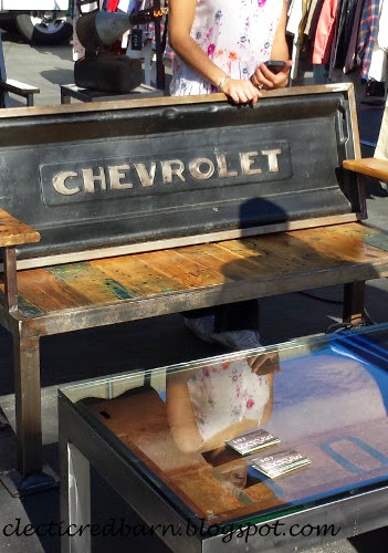 Rose Bowl Flea Market - bench with tailgate