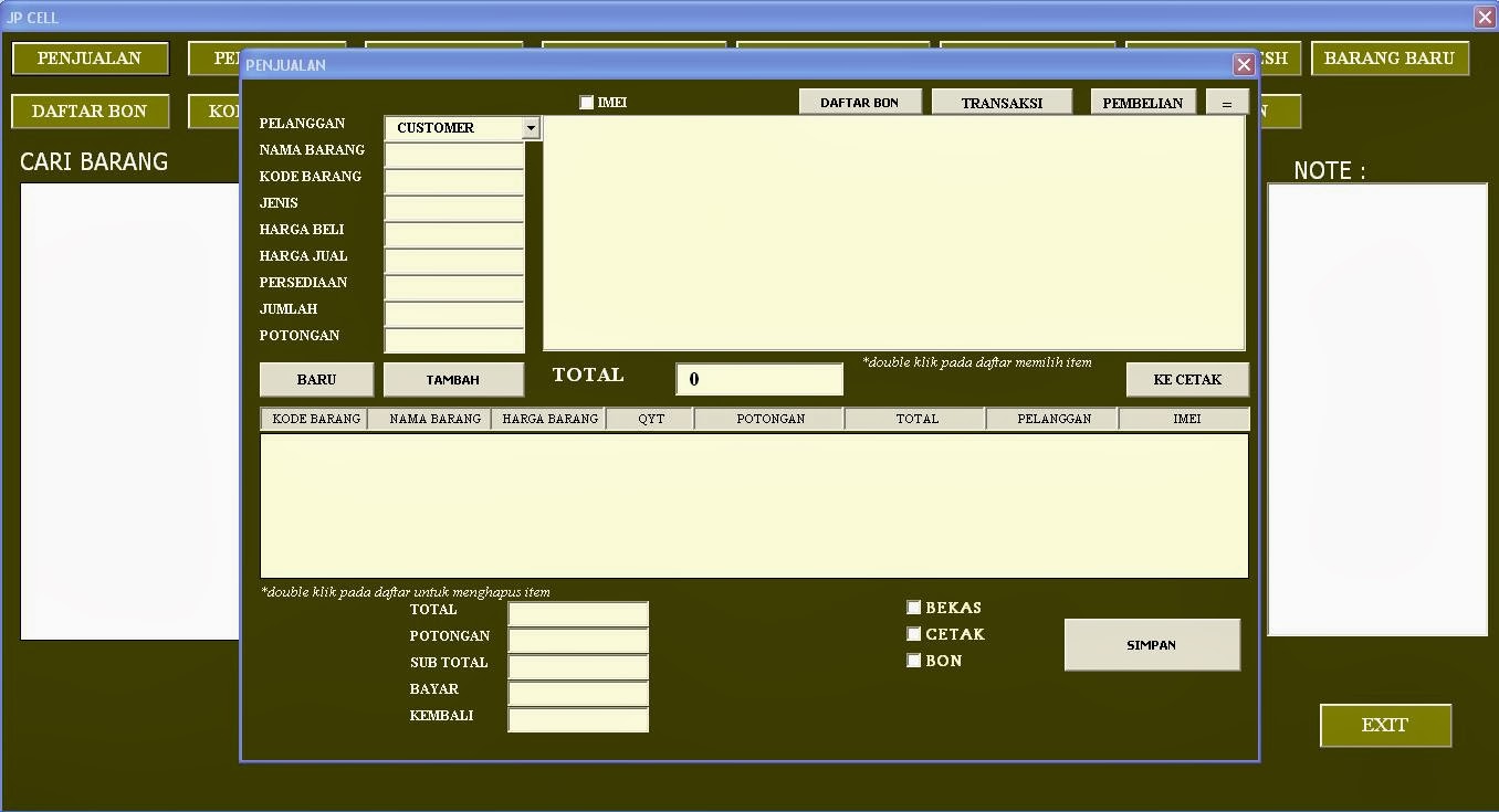 membuat aplikasi stok barang dengan excel 2007