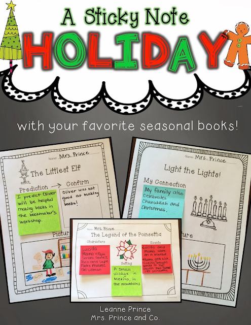 http://www.teacherspayteachers.com/Product/A-Sticky-Note-Holiday-featuring-your-favorite-holiday-books-1003804