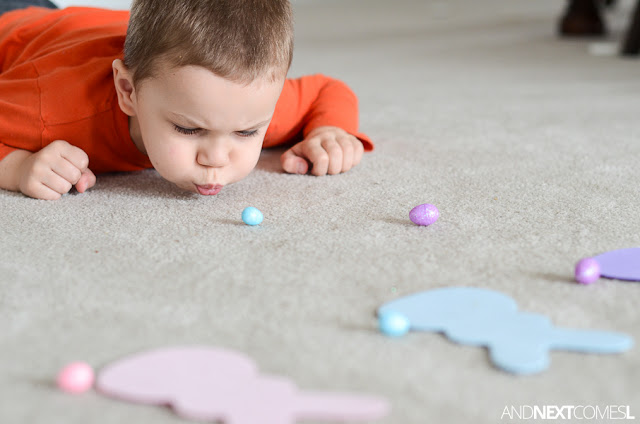 Oral motor activity that would make a great Easter Minute to Win it game