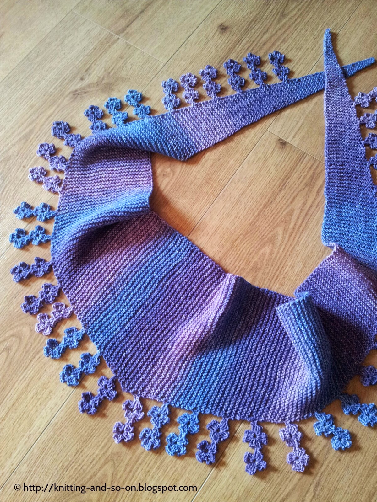 Knitting and so on Falling Blossoms Scarf