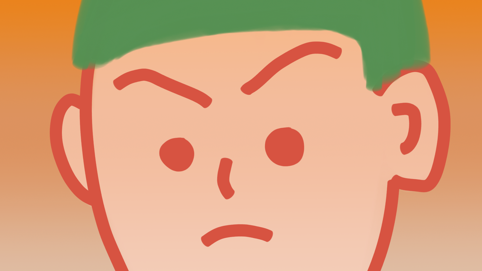 真剣に考える顔付き