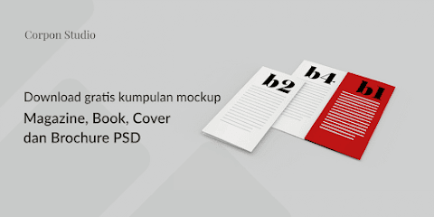 Download Gratis Kumpulan Mockup Magazine, Book, Cover dan Brochure PSD