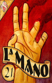The Hand loteria card is used in tarot readings and divination.  The hand of a criminal.