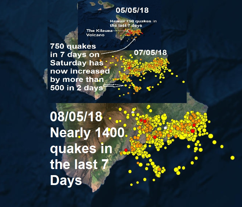 UPDATES - Big Island Volcano/Earthquake - 5/08/18 Naamloos
