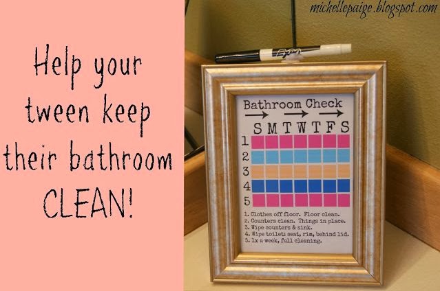Bathroom Cleaning Charts for Kids