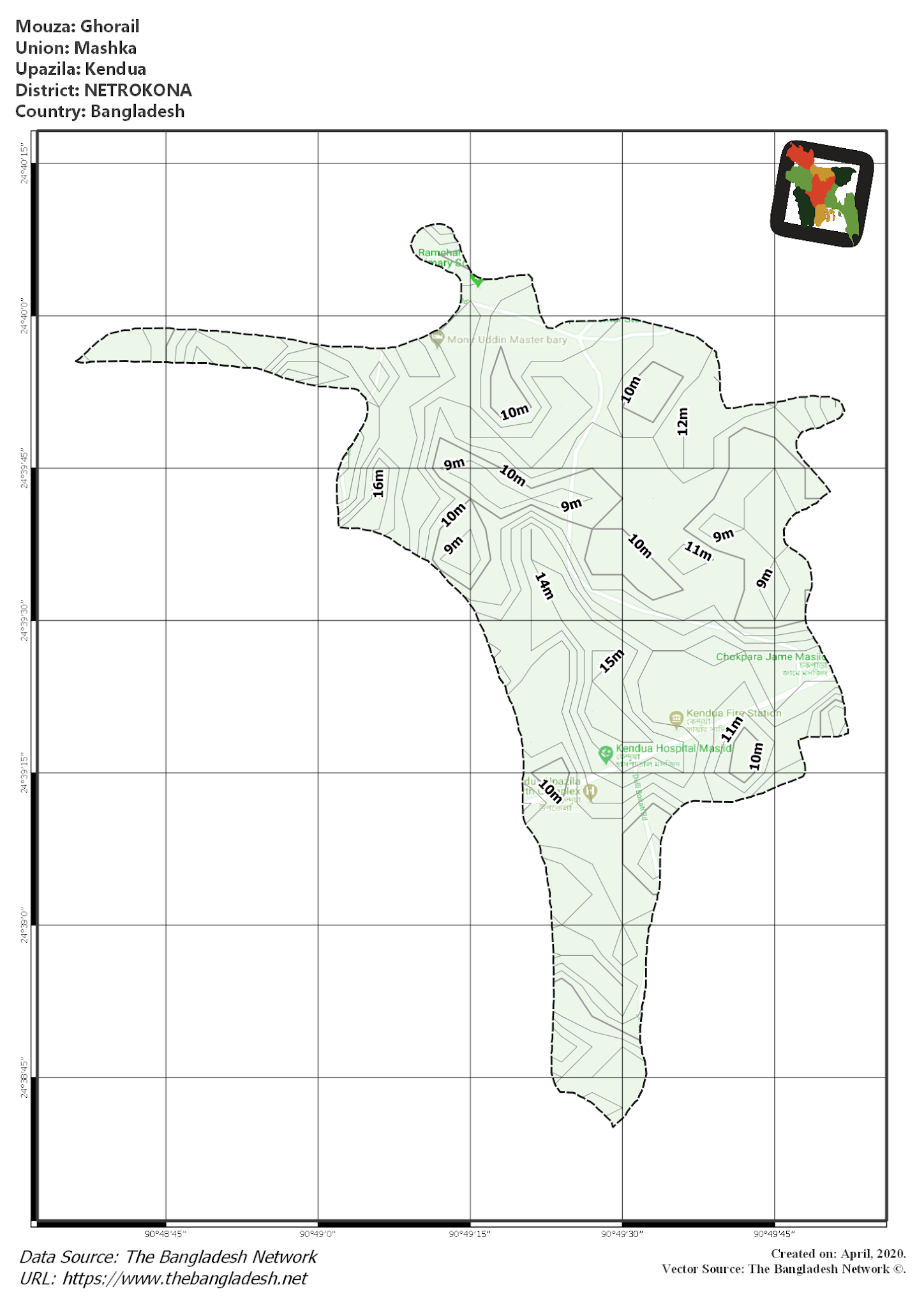 Map of Ghorail Mouza of Kendua Upazila, NETROKONA Map of Ghorail Mouza of Kendua Upazila, NETROKONA, Bangladesh.