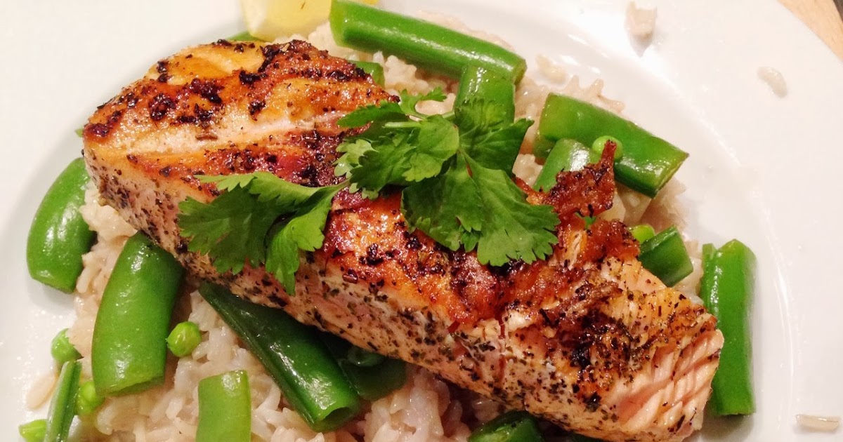 Healthy Living in Heels: Green Tea Salmon with Coconut Rice