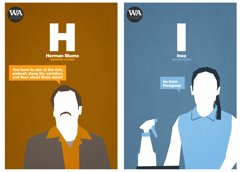 Wes Anderson Alphabet Posters