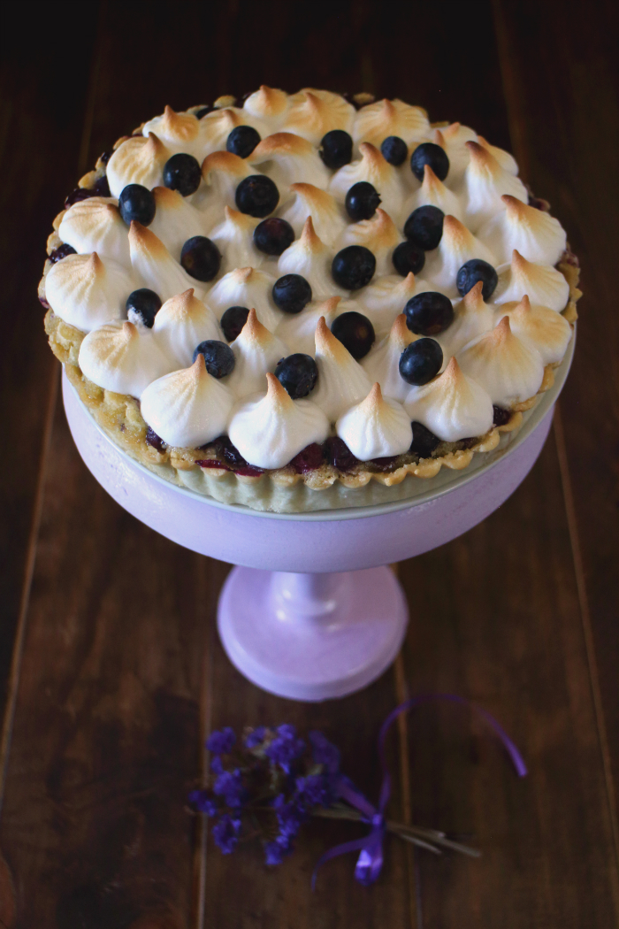 tarta-de-arándanos, almendras-y-merengue, blueberry-almond-tart
