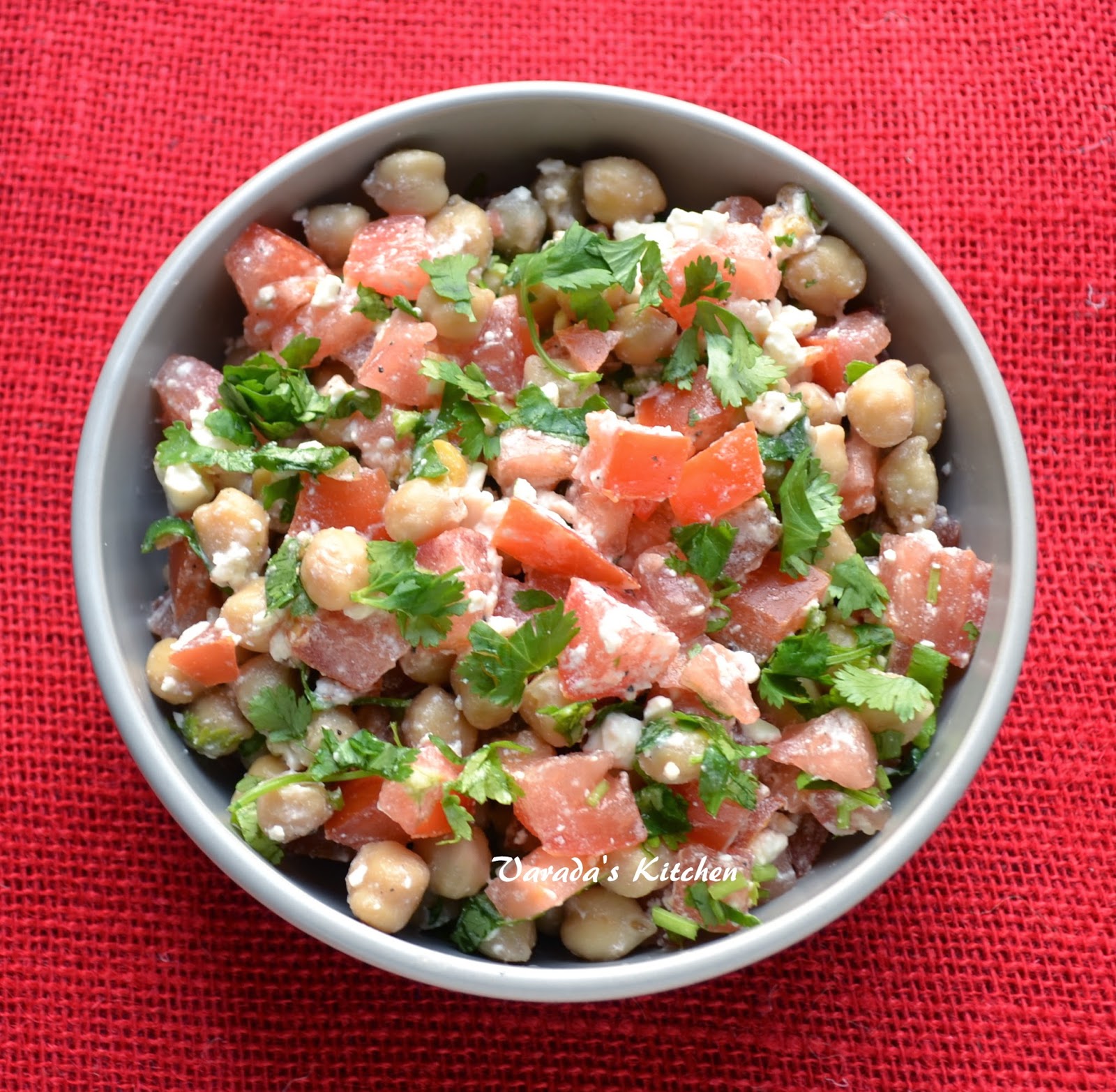 Tomato Garbanzo Beans Mediterranean Style Salad