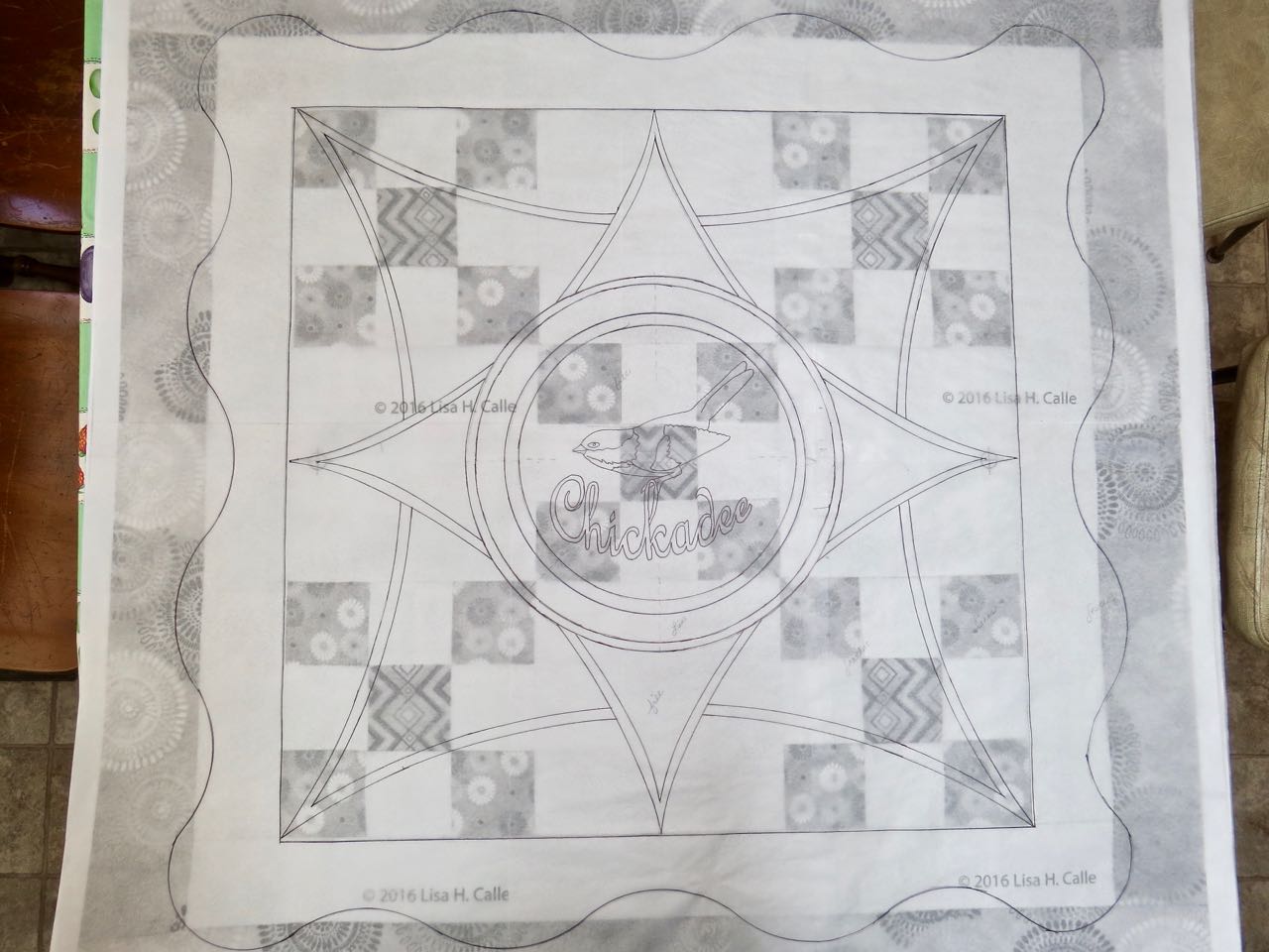 LuAnn Kessi Whole cloth....Chickadee Quilt