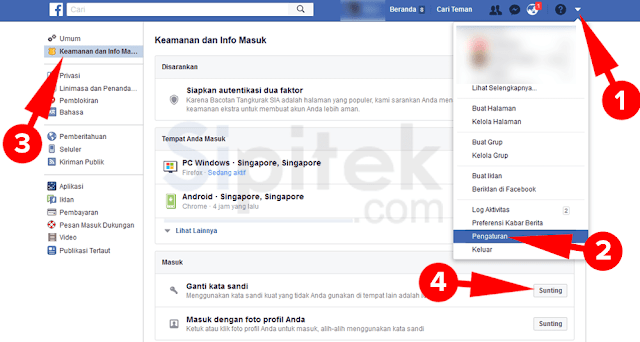 Cara Mengganti Kata Sandi Facebook Cara Mengganti Kata Sandi Facebook