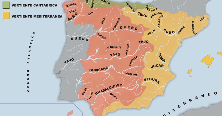 Nuestras cosas de sexto MAPA HIDROGRÁFICO DE ESPAÑA