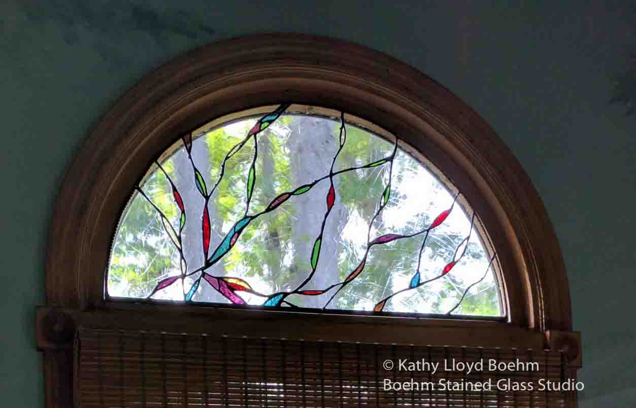 Boehm Stained Glass Blog Pair of Free Form, Half Moon Stained Glass