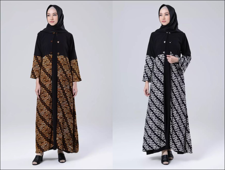 Tampil Beda Saat Pesta Dengan Gamis Batik Kombinasi