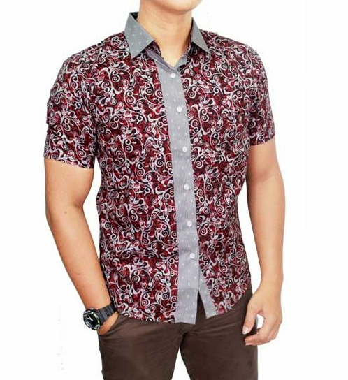  BusanaMuslim 10 Contoh Model  Baju  Batik  Pria  Lengan 