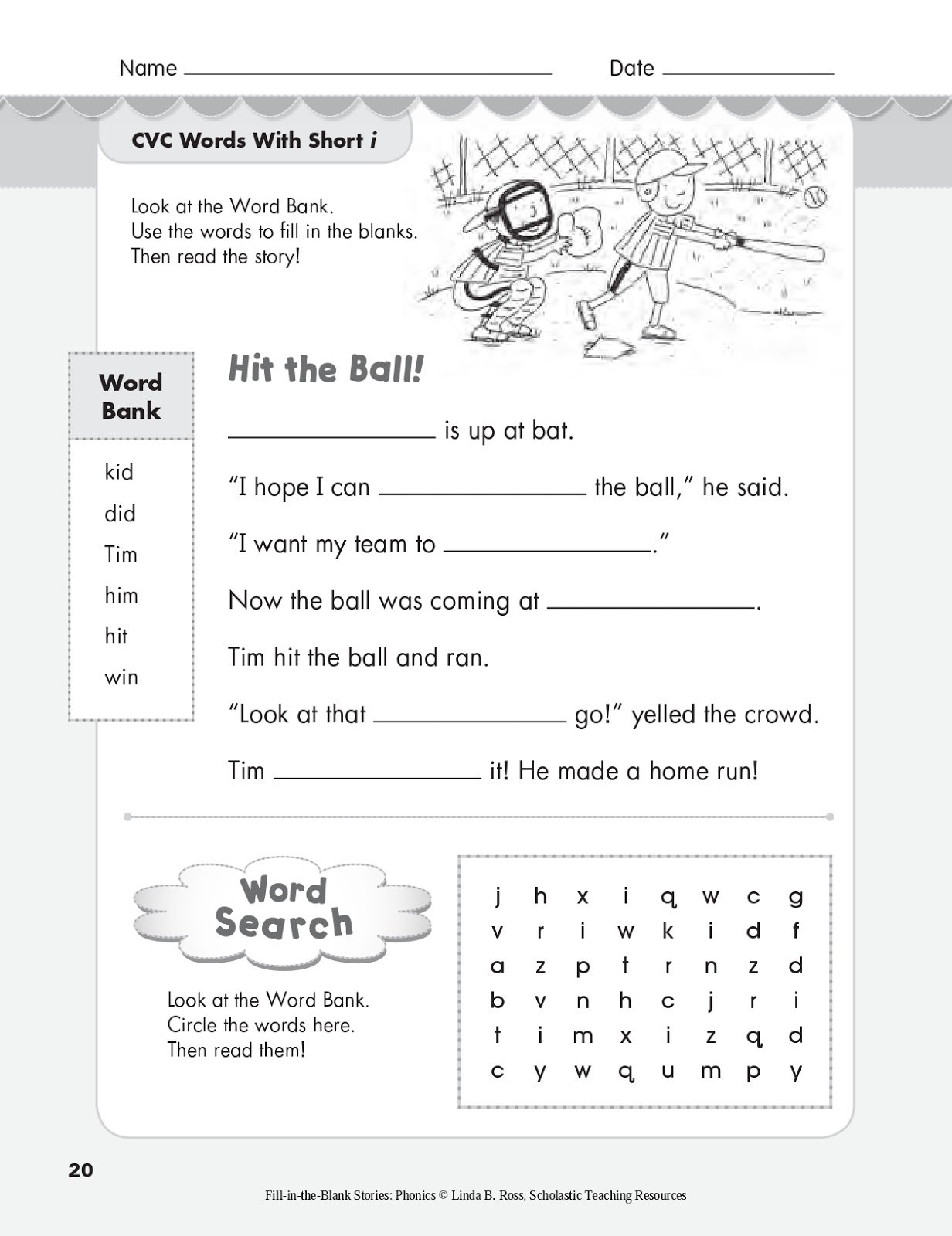 Fill-in-the-Blank Stories: PHONICS