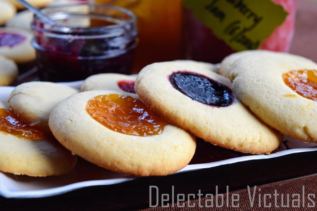 Delectable Victuals Apricot Strawberry Blackberry Jam Cookies