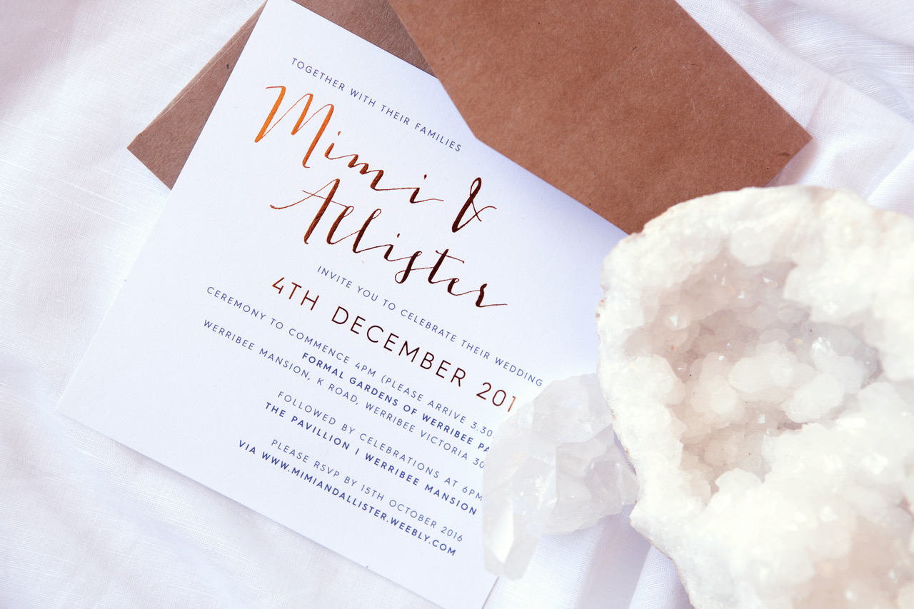 melbourne wedding invitations luxe stationery calligraphy menus JS Photomedia