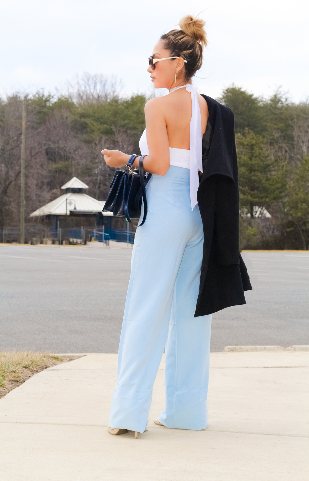 baby blue palazzo pants