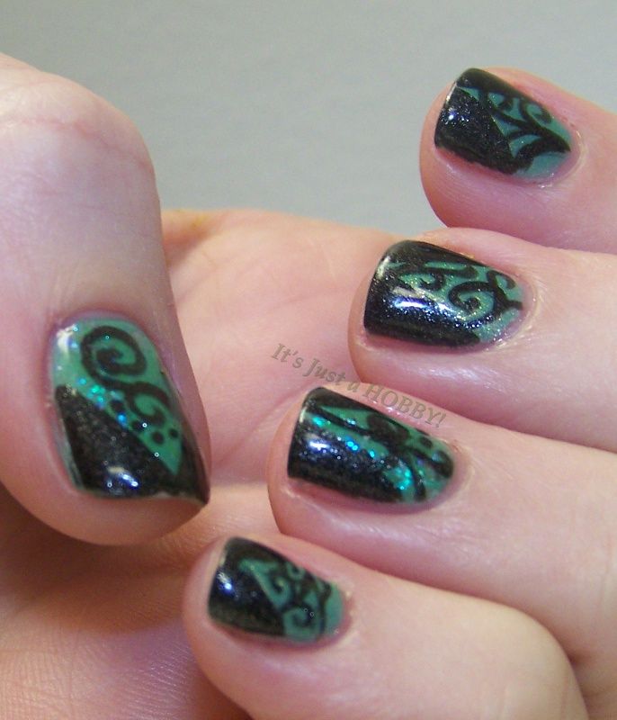 It's Just a HOBBY!: Green Flakes and Black Swirls
