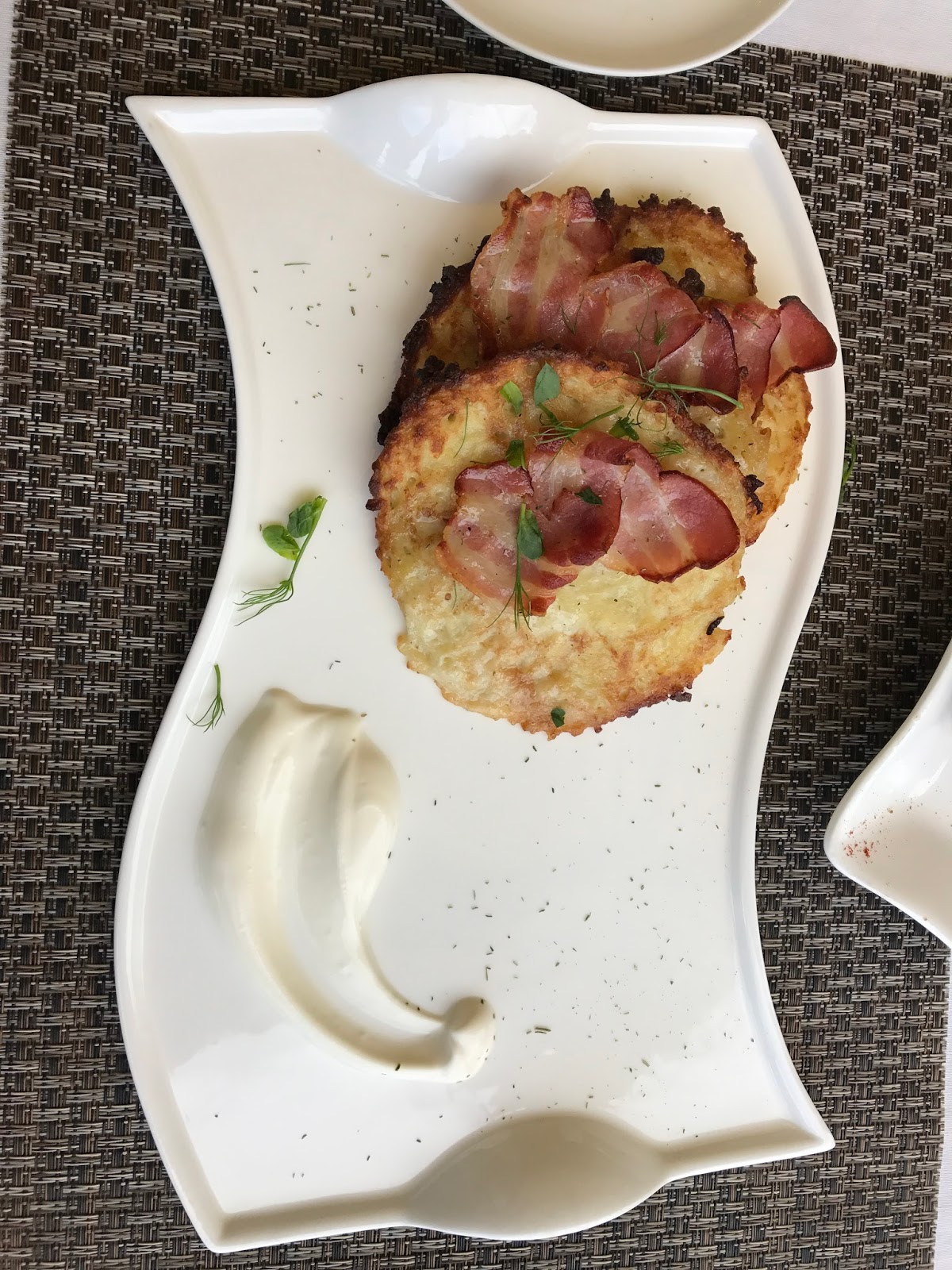 Potato Pancake with bacon and sour cream