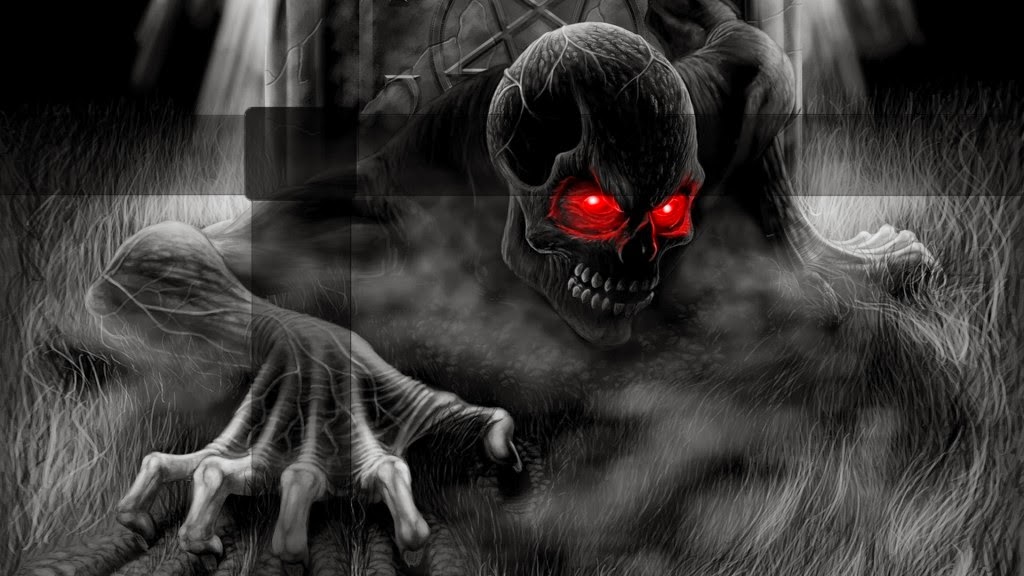 Skelton With Red Eyes Hd Wallpaper | Hindi Motivational Quotes | HD