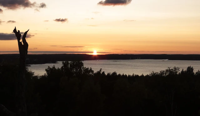 Finland road trip in summer: Stunning sunset on a road trip stop in Kotka Finland
