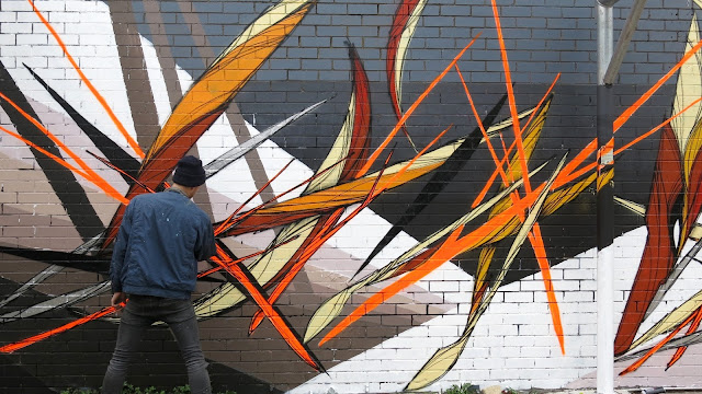Shida At Work On A Mural In Sydney 4