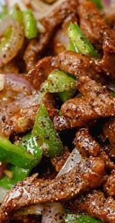 "Chinese style black pepper and beef stir fry "