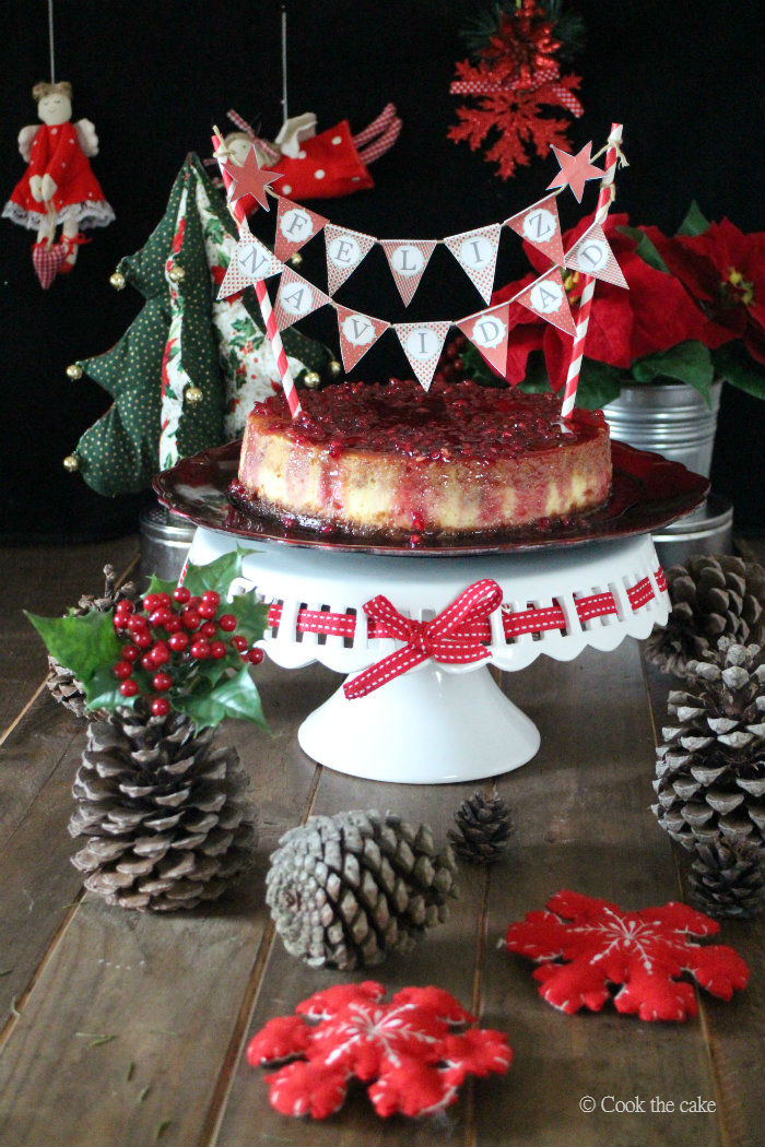 cheesecake navidad, Christmas cheesecake, speculoos, mazapan