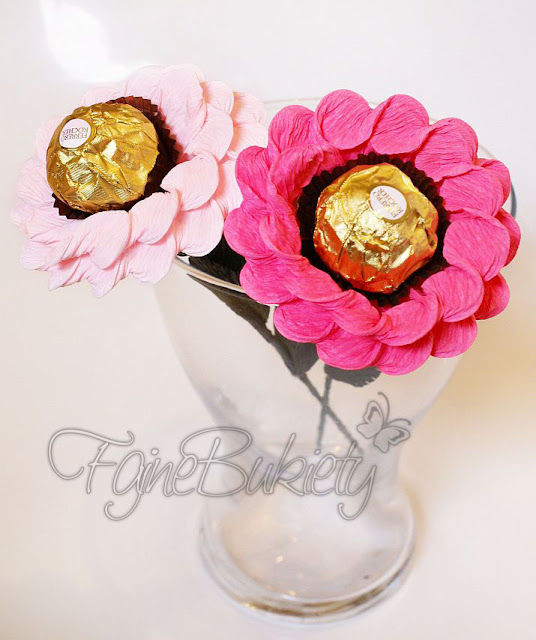 Bukiet z cukierków czekoladek Ferrero Rocher