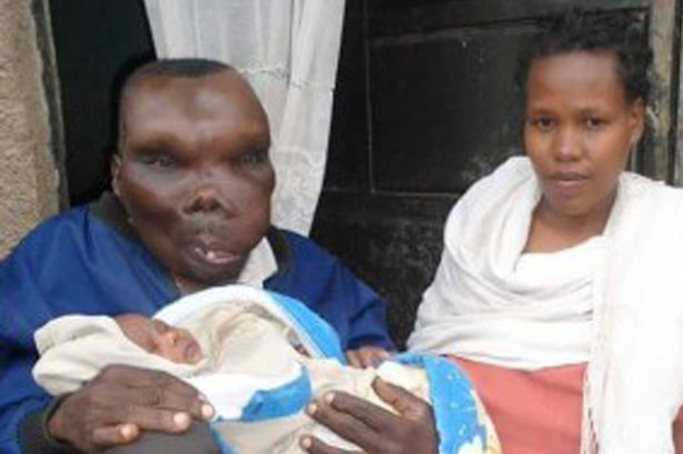 Ugandan ugliest man Godfrey Baguma eighth child with second wife
