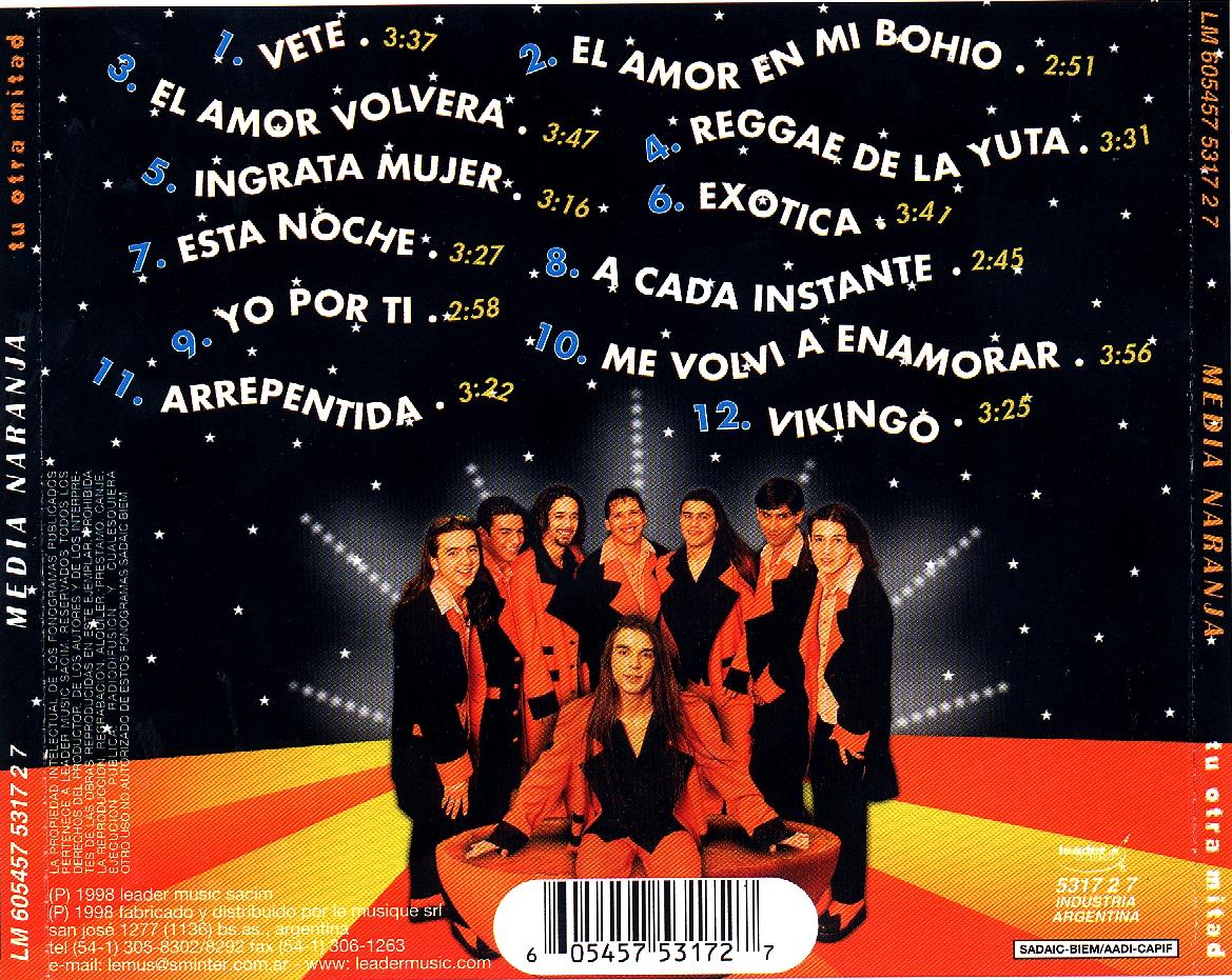 Cumbia de la Buena Media Naranja cd 1998 cd 1999 cd 2000