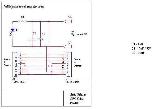 3af схема. Poe инжектор схема принципиальная. Power over ethernet схема. Пассивный poe инжектор схема. Схема включения инжектора 802.