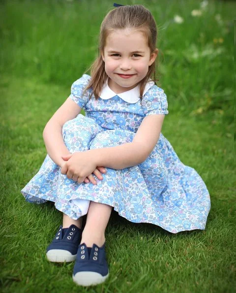 Princess Charlotte wore Trotters Betsy dress from Lily Rose collection, Hampton canvas shoe